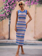 Load image into Gallery viewer, Spring Summer Dress Slim Fit Mixed Color Splicing Pullover Striped Women Knitwear