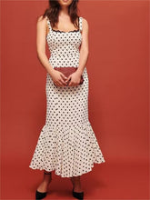 Load image into Gallery viewer, Black and White Polka Dot Dress, polka dot midi dress, mermaid dress, Ruffle Midi Dress, Bodycon Dress, lace dress, lace bodycon dress, Polka dot summer dress, white sundress, sleeveless polka dot dress, polka dots, Summer sundress, Ruffle Maxi Dress, Bodycon Lace Dress, Ruffle hem dress, Smock Dress, long summer dresses, casual summer dresses, smock dress, low back dress, cute summer dresses, Evening Dresses.