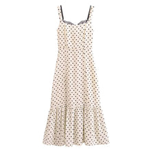 Load image into Gallery viewer, Black and White Polka Dot Dress, polka dot midi dress, mermaid dress, Ruffle Midi Dress, Bodycon Dress, lace dress, lace bodycon dress, Polka dot summer dress, white sundress, sleeveless polka dot dress, polka dots, Summer sundress, Ruffle Maxi Dress, Bodycon Lace Dress, Ruffle hem dress