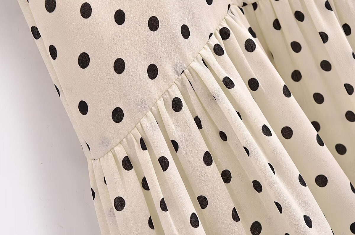Timeless Charm Black and White Polka dot dress | Ruffle Midi Dress | Bodyon Mermaid Lace Dress