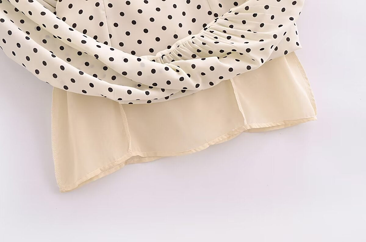Timeless Charm Black and White Polka dot dress | Ruffle Midi Dress | Bodyon Mermaid Lace Dress