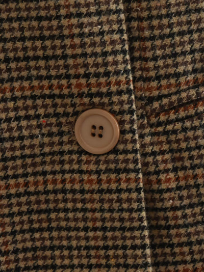 Brittany Camel Plaid Blazer Mini Dress for Women | Double-Breasted Houndstooth Blazer Dress| Classy Fall Outfit Blazer