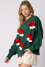 Load image into Gallery viewer, Autumn Winter Christmas Bow Decoration Top Casual Long Sleeve Pullover Hoodie