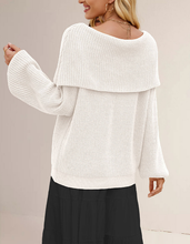 Load image into Gallery viewer, Autumn Winter Women Clothing Loose Sweater off Neck Pullover Sweater