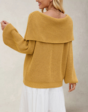 Load image into Gallery viewer, Autumn Winter Women Clothing Loose Sweater off Neck Pullover Sweater