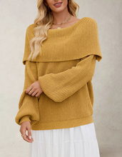 Load image into Gallery viewer, Autumn Winter Women Clothing Loose Sweater off Neck Pullover Sweater