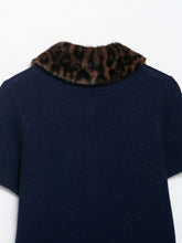 Load image into Gallery viewer, Women Animal Print Neckline Knitted Coat