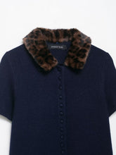 Load image into Gallery viewer, Women Animal Print Neckline Knitted Coat