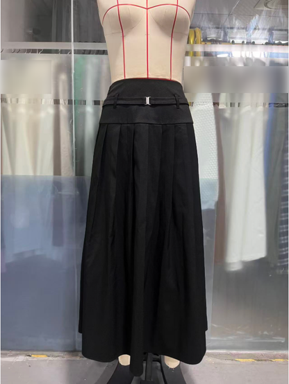 Office High End Design Black Skirt Belly Covering A line Summer Small High End Exquisite Skirt
