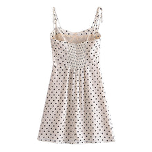 Load image into Gallery viewer, Spring Women Polka Dot Printed Waist-Controlled Tied Spaghetti-Strap Dress