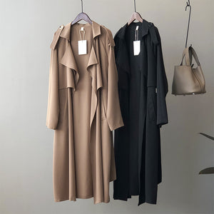 Autumn New Fashion Elegant Long Trench Coat For Women Retro British Baggy Coat Women