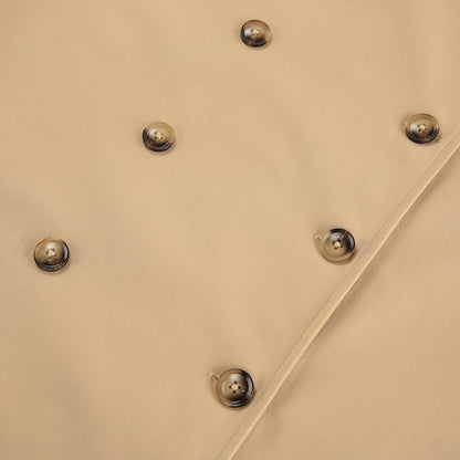 Classic Beige Double-Breasted Trench Coat for Women | Longline Coat | Quiet Luxury Fall Layering Coat