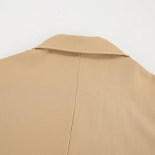 Load image into Gallery viewer, Classic Beige Double-Breasted Trench Coat for Women | Longline Coat | Quiet Luxury Fall Layering Coat