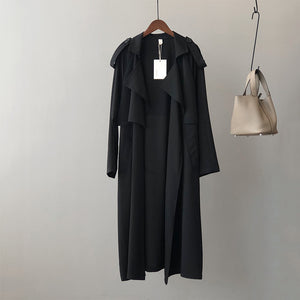 Autumn New Fashion Elegant Long Trench Coat For Women Retro British Baggy Coat Women