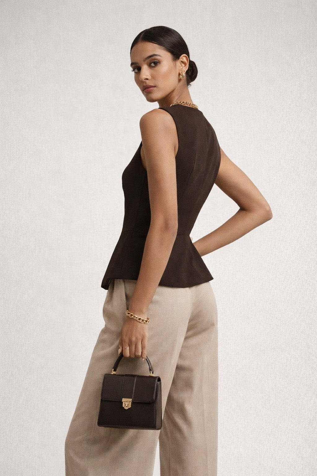 Aveline Tailored Peplum Vest Women | Sleeveless Blazer Vest Top