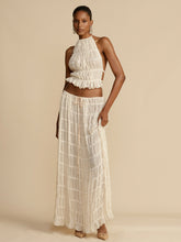 Load image into Gallery viewer, white 2 piece set, Two Piece skirt set, crop top and skirt set, two piece set, coord set, beach dress, Two piece Maxi Dress, Coord Sets, Maxi Skirt outfit set, skirt coord set, 2 piece sets, Coord set dress, ladies coords, matching sets women, coord set women, 2 piece outfits for women, two piece dress.