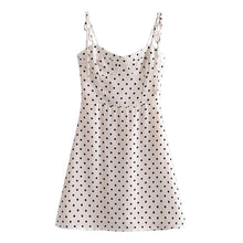 Load image into Gallery viewer, Spring Women Polka Dot Printed Waist-Controlled Tied Spaghetti-Strap Dress