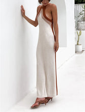 Load image into Gallery viewer, Long maxi dress, Bohemian maxi dress, backless halterneck maxi dress, beach cover up, beach dresses for women, summer maxi dress, cute summer dresses, long summer dresses, summer beach dresses, spring outfits, prom dresses, dress to impress, sexy summer dresses, boho summer dresses, resort dresses, cotton summer dresses, knitted beach dress, crochet beach cover up, beach outfits for women.