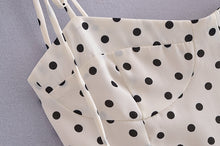 Load image into Gallery viewer, Spring Women Polka Dot Printed Waist-Controlled Tied Spaghetti-Strap Dress