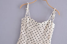 Load image into Gallery viewer, Spring Women Polka Dot Printed Waist-Controlled Tied Spaghetti-Strap Dress