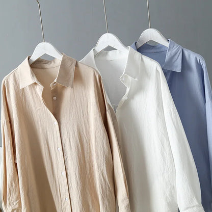 Chloe Summer Casual Oversized Shirt Dress – Cotton Linen Midi