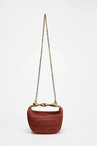 Affordable designer look straw purse, woven straw handbag for beach vacation, lightweight bag for brunch outfit, sculpted handle tote, bucket sling bag, raffia sling bag.