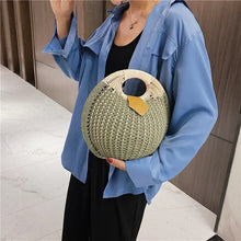 Load image into Gallery viewer, Rattan Bags, Wicker purse, shell bag, straw beach bag, straw bags, beach bags, wicker bag, beach straw bag, straw handbags, straw beach bag, crochet bags, Crossbody purse for evening, small shoulder bag for women, rattan bag, beige rattan bag