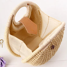 Load image into Gallery viewer, Rattan Bags, Wicker purse, shell bag, straw beach bag, straw bags, beach bags, wicker bag, beach straw bag, straw handbags, straw beach bag, crochet bags, Crossbody purse for evening, small shoulder bag for women, rattan bag, beige rattan bag