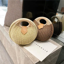 Load image into Gallery viewer, Rattan Bags, Wicker purse, shell bag, straw beach bag, straw bags, beach bags, wicker bag, beach straw bag, straw handbags, straw beach bag, crochet bags, Crossbody purse for evening, small shoulder bag for women, rattan bag, beige rattan bag