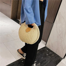 Load image into Gallery viewer, Rattan Bags Wicker Purse | Shell Bag | Straw Beach Bag | Quirky Satchel Bag | Straw Bags