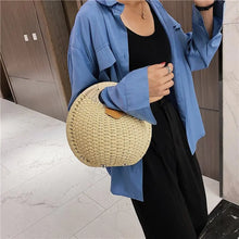 Load image into Gallery viewer, Rattan Bags, Wicker purse, shell bag, straw beach bag, straw bags, beach bags, wicker bag, beach straw bag, straw handbags, straw beach bag, crochet bags, Crossbody purse for evening, small shoulder bag for women, rattan bag, beige rattan bag