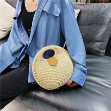 Load image into Gallery viewer, Rattan Bags Wicker Purse | Shell Bag | Straw Beach Bag | Quirky Satchel Bag | Straw Bags