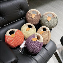 Load image into Gallery viewer, Rattan Bags, Wicker purse, shell bag, straw beach bag, straw bags, beach bags, wicker bag, beach straw bag, straw handbags, straw beach bag, crochet bags, Crossbody purse for evening, small shoulder bag for women, rattan bag, beige rattan bag