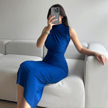 Load image into Gallery viewer, Summer Solid Color Split High Waist Slim Sexy Sleeveless Long Women Clothing Dress