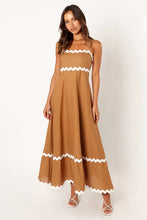 Load image into Gallery viewer, brunch outfits, ruffle hem maxi dress, summer maxi dress, swing dress, ruffle maxi dress, lace dress, lace maxi dress, boho maxi dress, black maxi dress, ruffle lace dress, tube top maxi dress. ruffle lace maxi dress, long dresses, long maxi dress, petite maxi dress swing maxi dress, solid color dress, casual cute dress