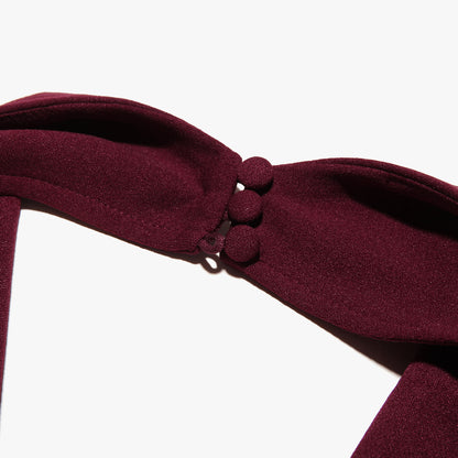 Slay all Day Burgundy Backless Halter Midi Dress | Bodycon Midi Dress | Elegant Halter neck dress