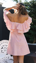 Load image into Gallery viewer, Women Clothing New Plaid off-Shoulder Ruffled Collar Show Fashion Dress