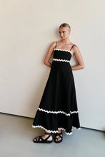 Load image into Gallery viewer, A line dress, ruffle hem maxi dress, black lace dress. summer maxi dress, swing dress, ruffle maxi dress, lace dress, lace maxi dress, boho maxi dress, black maxi dress, ruffle lace maxi dress,long dresses, long maxi dress, petite maxi dress swing maxi dress, solid color dress, casual cute dress, beach dress, low back dress, square neck bold dress, long dresses, maxi dresses for women, clubbing dresses.