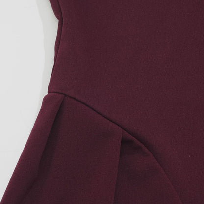 Wine Twirl Corset fit Midi Dress | Fit and Flare Dress | Corset top Dress | Pleated Midi Dress