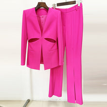 Load image into Gallery viewer, Fancy PantSuit, womens pantsuit, Dressy Pantsuit, Women Formal wear, Two piece sets women, co ord sets, women&#39;s blazer, Modern Blazer, womens pant suit, Blazer jacket, Formal Pant suits for women, 2 piece suit for women, Pantsuit Party wear, Coats and Jackets, wedding pantsuit, two piece pant set, plus size fancy pnatsuit womens co ord sets pink women. 