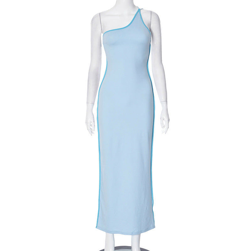 Slaycation One-Shoulder Bodycon Maxi Dress with Sheath fit | Maxi Sundress | Backless Maxi Dress