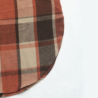 Autumn Winter Sleeveless Collared Cardigan Coat Retro Mid Length Plaid Vest