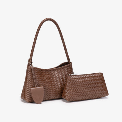 Brittany Women’s Woven Shoulder Bag with Pouch | Braided Hobo Handbag