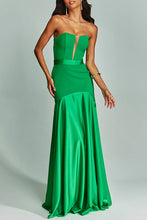 Load image into Gallery viewer, Afterglow Off Shoulder Satin Evening Gown - Mermaid Corset Maxi Dress for Cocktail Parties &amp; Weddings