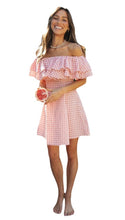 Load image into Gallery viewer, Women Clothing New Plaid off-Shoulder Ruffled Collar Show Fashion Dress