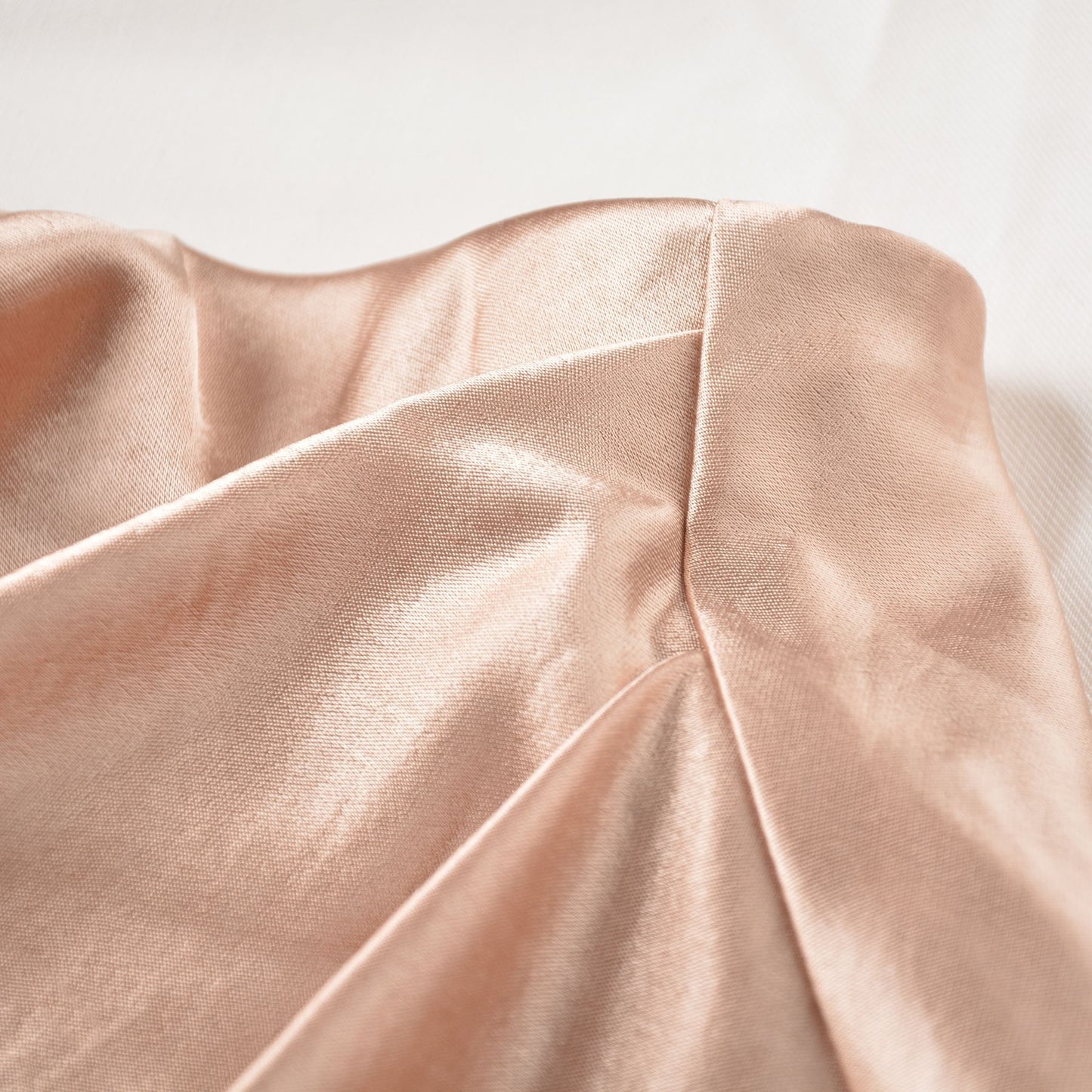 Heap Pleated Satin Skirt Elastic Waist Solid Color Elegant Sheath Skirt