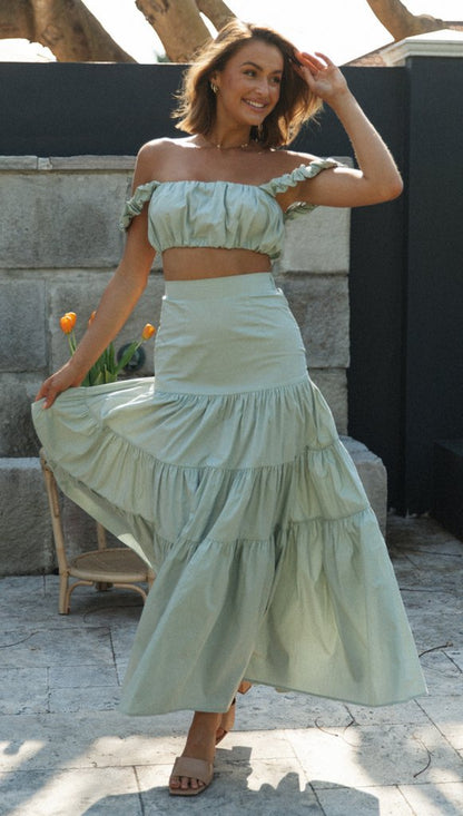 womens two piece set, Two Piece skirt set, Ruffle Crop top, Ruched crop top, suspender top, Two piece Maxi Dress, Coord Sets, Maxi Skirt outfit set, skirt coord set, 2 piece sets, Coord set dress, ladies cords, holiday two piece sets, green co-ord set, skirt co ords sets, two piece lounge sets, summer co ord outfits, two piece co ord set skirt, swing skirt and crop top set.