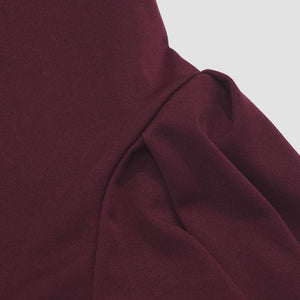Wine Twirl Corset fit Midi Dress | Fit and Flare Dress | Corset top Dress | Pleated Midi Dress