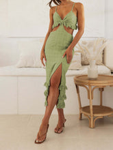 Load image into Gallery viewer, Personalized Sling Dress Close Fitting Sheath Long Slim Fit Slit Hemline at Hem Backless Dress