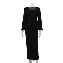 Load image into Gallery viewer, Amiri Black Blazer &amp; Skirt Suit Set for Women – Elegant Two-Piece Pencil Skirt set | Coord Sets women